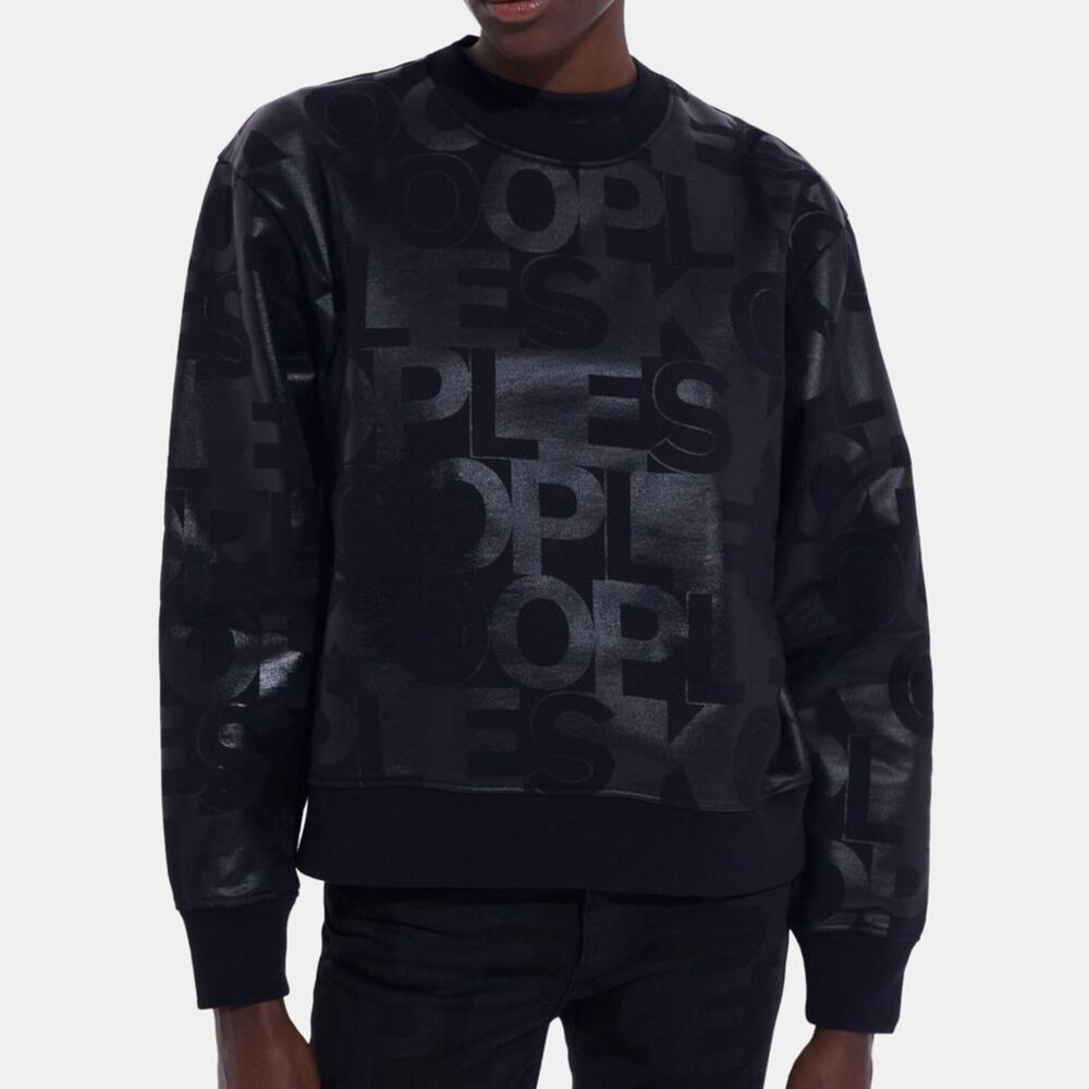 The Kooples Logo Sweatshirt Crew Neck Relaxed Fit, Black - Picture 3 of 13
